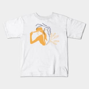 Wild Women Leaf Illustrations Kids T-Shirt